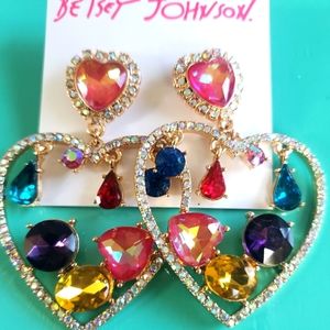 Betsy Johnson multi stone earrings